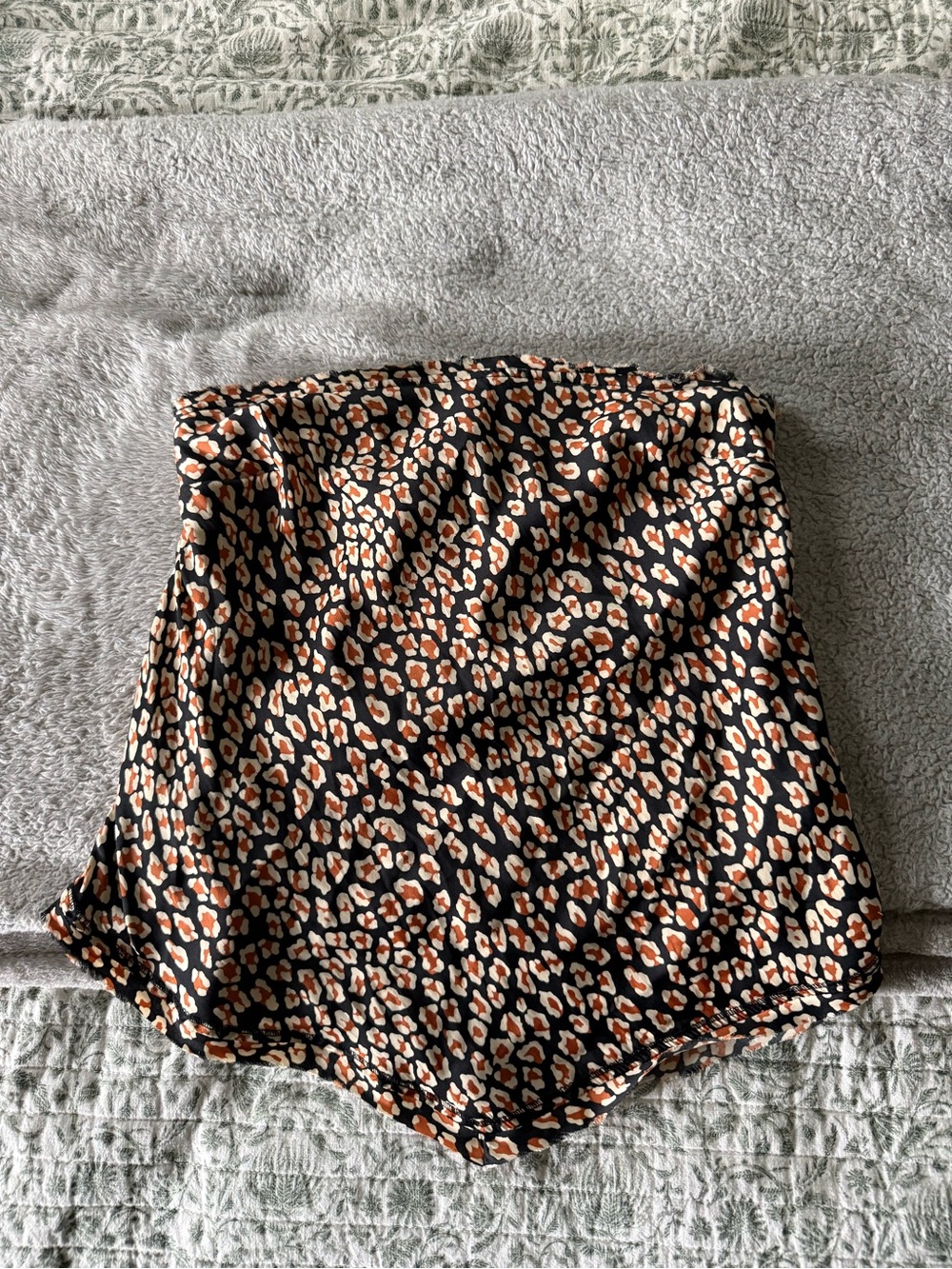 Free People Black Leopard Print Tank Top with Tan and Cream Spots
